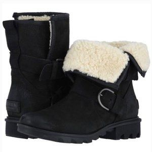 SOREL 6.5 Phoenix Moto Cozy Shearling Ankle Boot